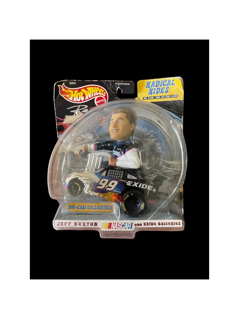 Hot Wheels Radical Rides Jeff Burton NASCAR Collectible #99 Exide Batteries